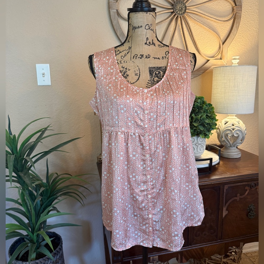 GAP Maternity Dusty Rose Sleeveless Pattern Blouse